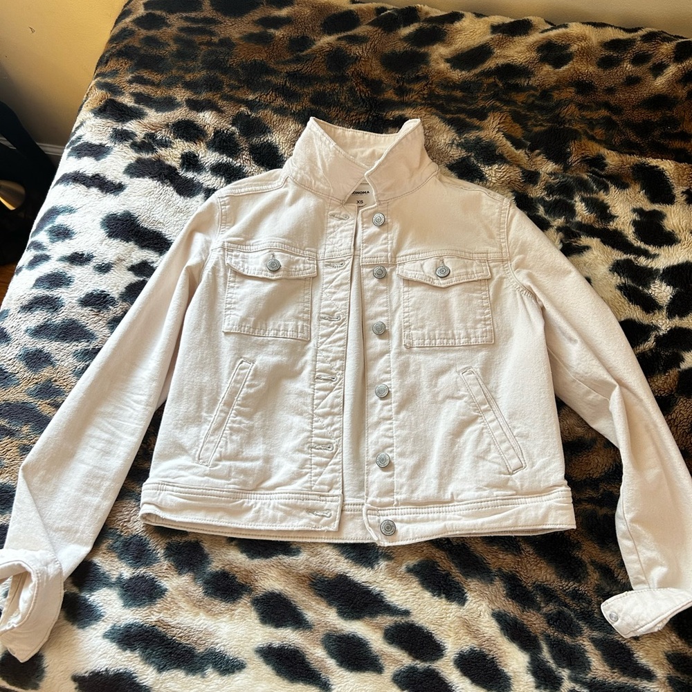 Sonoma White Jean Jacket Classic Denim Style